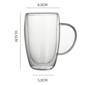 Gennemsigtig kaffekop med hank 450ml - 4 stk - Billede 1