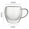 Gennemsigtig kaffekop med hank 250ml 4 stk. - Billede 1