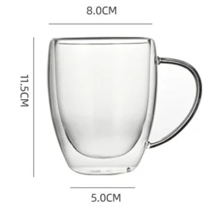 Gennemsigtig kaffekop med hank 350ml 4 stk. - Billede 1